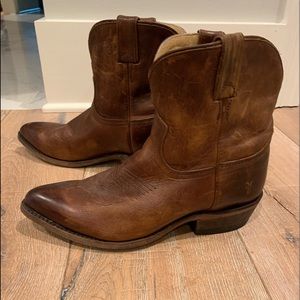 Frye Distressed Billy Short Leather Mid Calf Boots